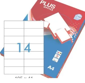 ETIQUETAS PLUS A4 105X40MM 10 HOJAS 140 ETIQUETAS 035851