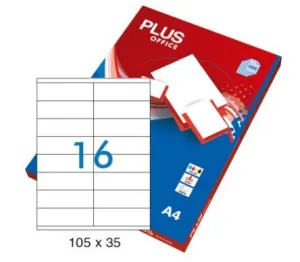 ETIQUETAS PLUS A4 105X35MM 10 HOJAS 160 ETIQUETAS 035854