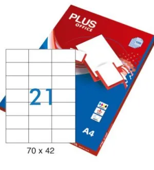 ETIQUETA PLUS A4 70X42,4MM 10 HOJAS 210 ETUQYETAS 035857