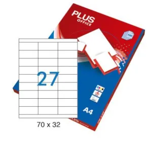 ETIQUETA PLUS A4 70X32MM 10HOJAS 270 ETIQUETAS 035860
