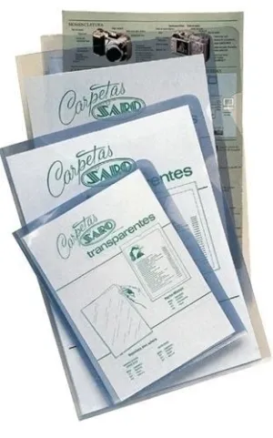 DOSIER ANGULO RECTO SARO PVC 280µ Fº TRANSPARENTE PAQUETE DE 50