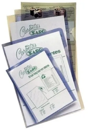 DOSIER ANGULO RECTO SARO PVC 280µ A4 TRANSPARENTE PAQUETE DE 50