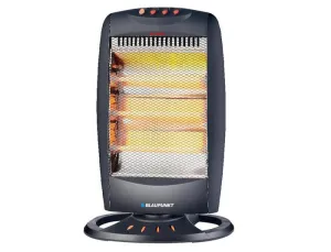 BLAUPUNKT ESTUFA DE CUARZO - POTENCIA 1200W - OSCILANTE - TEMPERATURA REGULABLE - 4 TUBOS HALOGENOS - INTERRUPTOR ANTIVUELCO - COLOR NEGRO