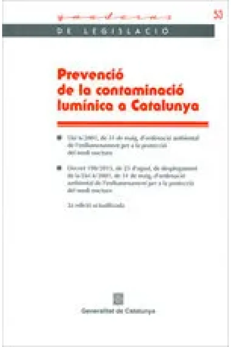 Prevenció de la contaminació lumínica a Catalunya (Catalán)